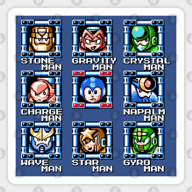 Mega Man 5 Stage Select Magnet by Samual Aeron